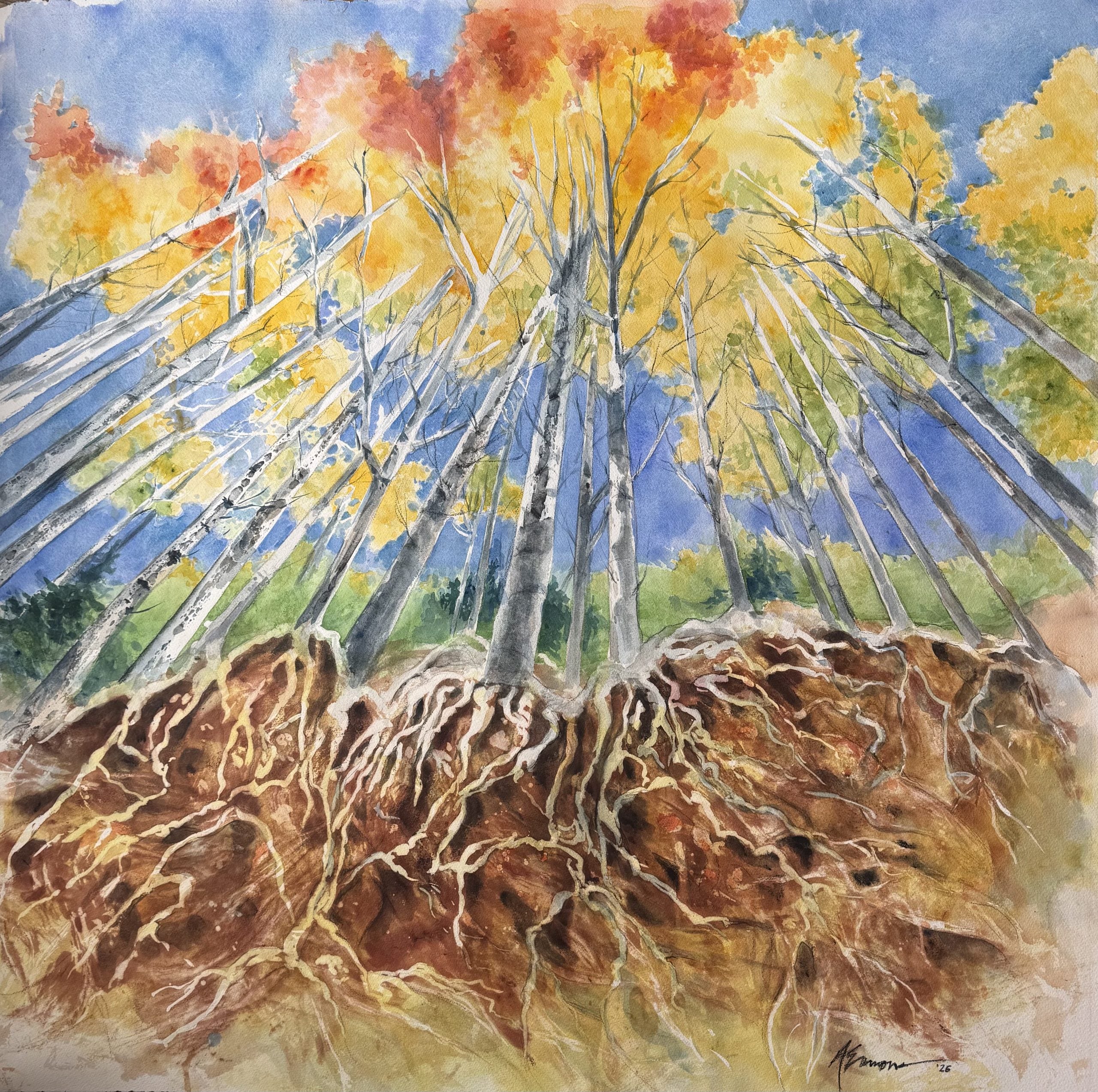watercolor and natural pigment
